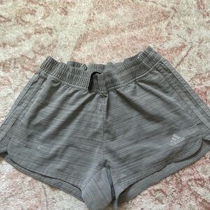 Adidas Gray Athletic Shorts with Elastic Waistband